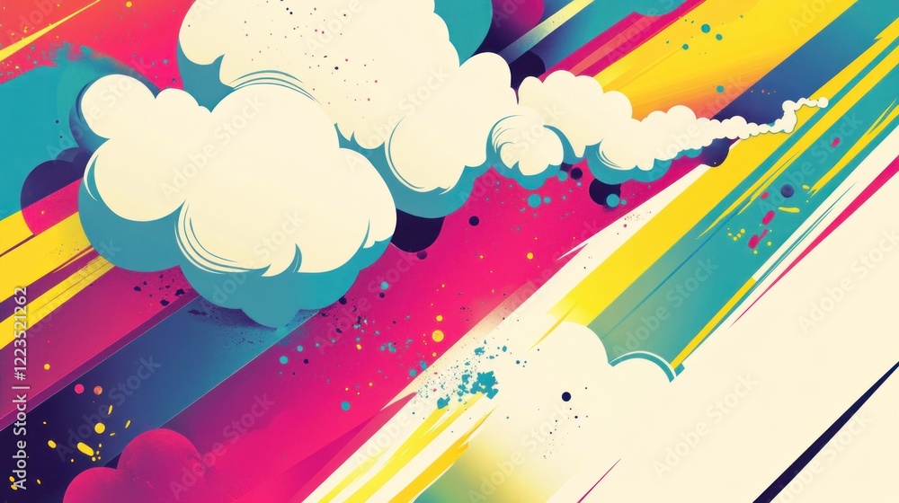 Poster abstract colorful cloudscape dynamic design