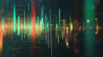 Abstract black background with Colorful charts and graphs with statistics to innovative analyze business potential and forecast future development of companies growth.