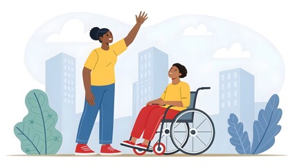 Man in Wheelchair Helped Out of House