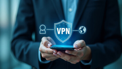 Holographic vpn interface on smartphone in professional setting