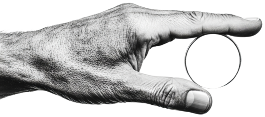 Hand Holding a Circular Object, transparent background png