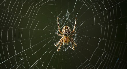 Garden Spider in Web Macro Photography Nature Image