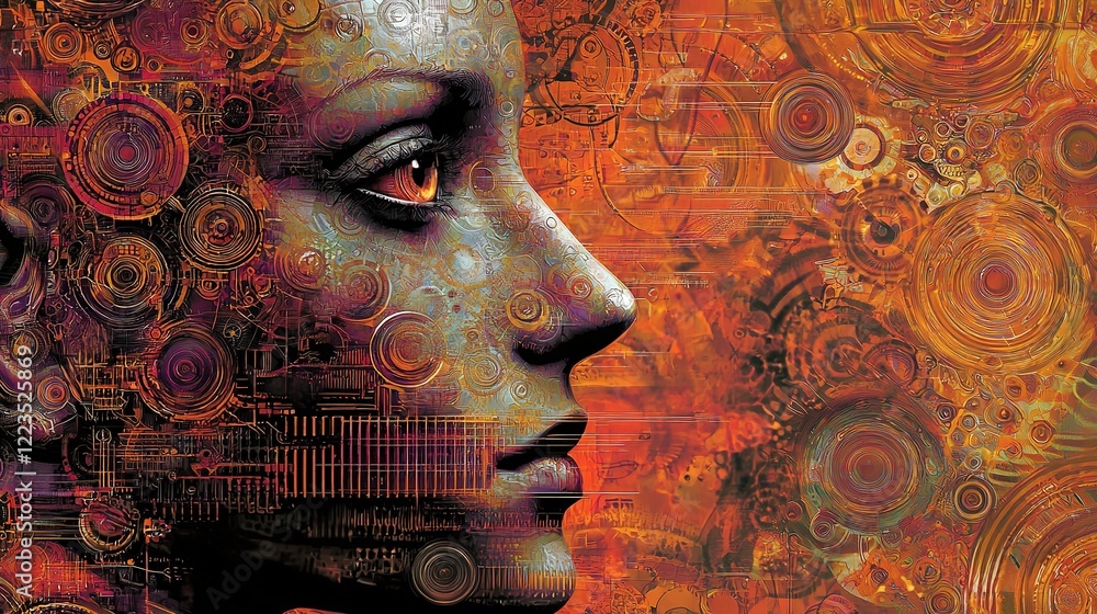 Poster exploring business intelligence chaos and ai quality a visual journey through abstract concepts