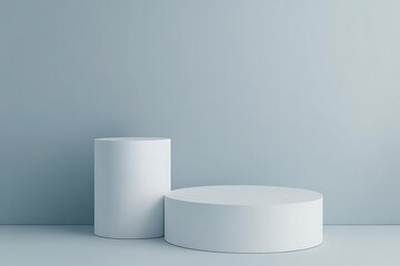 Simple yet stylish white podium on a matching background, designed for clear and impactful product presentations.