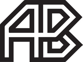 Obraz premium A vector silhouette illustration of a unique letter logo with the text AB