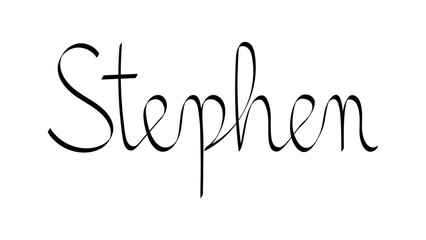 Black handwritten male name "Stephen"