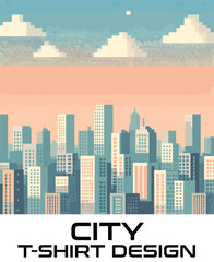 Fototapeta premium City Vector T Shirt Design