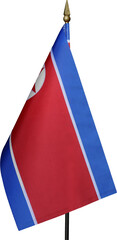 Table flag of the North Korea on a white background