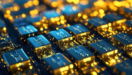 Illuminated Microchip Circuitry: A Technological Marvel