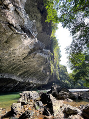 river rolling through in the mountains in South America, Colombia