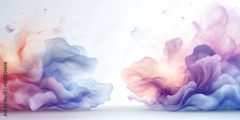 Poster pastel colored smoke creating a dreamy and ethereal background, perfect for adding a touch of magic 