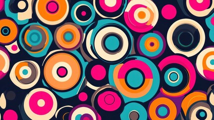Abstract Colorful Concentric Circles Pattern Design
