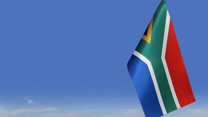 Flag South Africa against blue sky