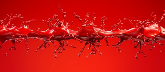 Obraz premium Dynamic Red Liquid Splash: A Vibrant Abstract Composition
