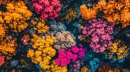 Vibrant coral reef showcasing diverse colorful corals