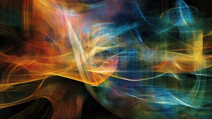 Abstract Colorful Light Waves Flowing Dynamically
