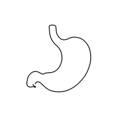 Outline-style healthcare UI icons. Stomach anatomy symbol isolated on white background.  Design element for healthcare, digestion system infographic
