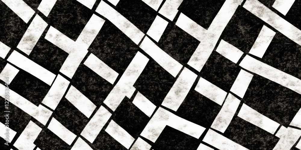 Poster intertwined lines form a geometric pattern on textured background, creating an abstract visual effec