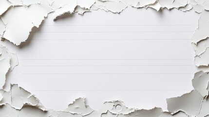 Torn paper frame, lined background, blank space, design element, note-taking