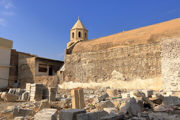 Mosul, Mossul, Iraq - November 17 2024: rebuilding work at the Al-Tahera (Al-Tahira) Churches...