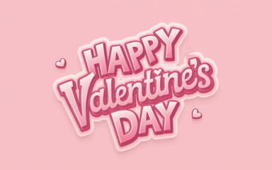 happy valentine 3d text children cartoon effect design 

