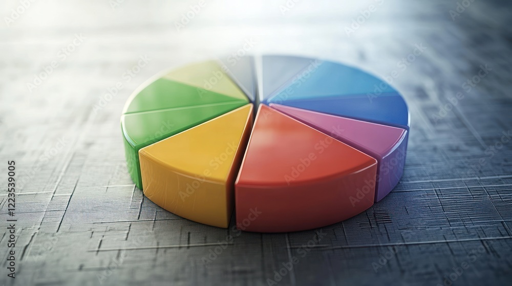 Poster Colorful segmented pie chart data visualization