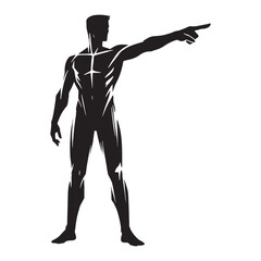 Silhouette of a person pointing, ideal for vector art - pointing person silhouette - pointing person vector - pointing person illustration - pointing silhouette - pointing vector
