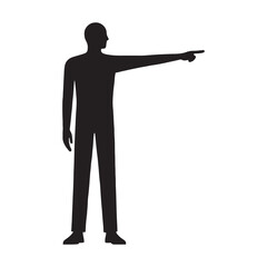 Pointing person silhouette for modern minimalist artwork - pointing person silhouette - pointing person vector - pointing person illustration - pointing silhouette - pointing vector
