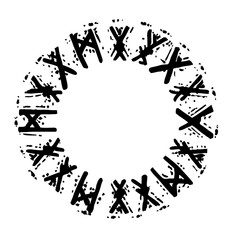 Norse viking runes black circle vector illustration (2)