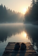 sunrise over the lake