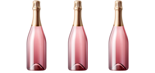 Elegant Pink Champagne Bottles Luxury Drinks Festive Sparkling Wine Rose Party Glass Toast