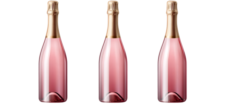 Elegant Pink Champagne Bottles Luxury Drinks Festive Sparkling Wine Rose Party Glass Toast