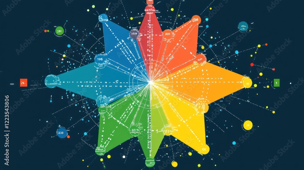 Poster Abstract Colorful Starburst Data Visualization Design