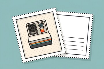 Vector Polaroid card with blank space, perfect for creating personalized photo templates or design work.