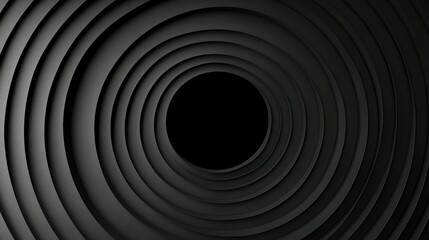 Circle hole in black paper background design abstract