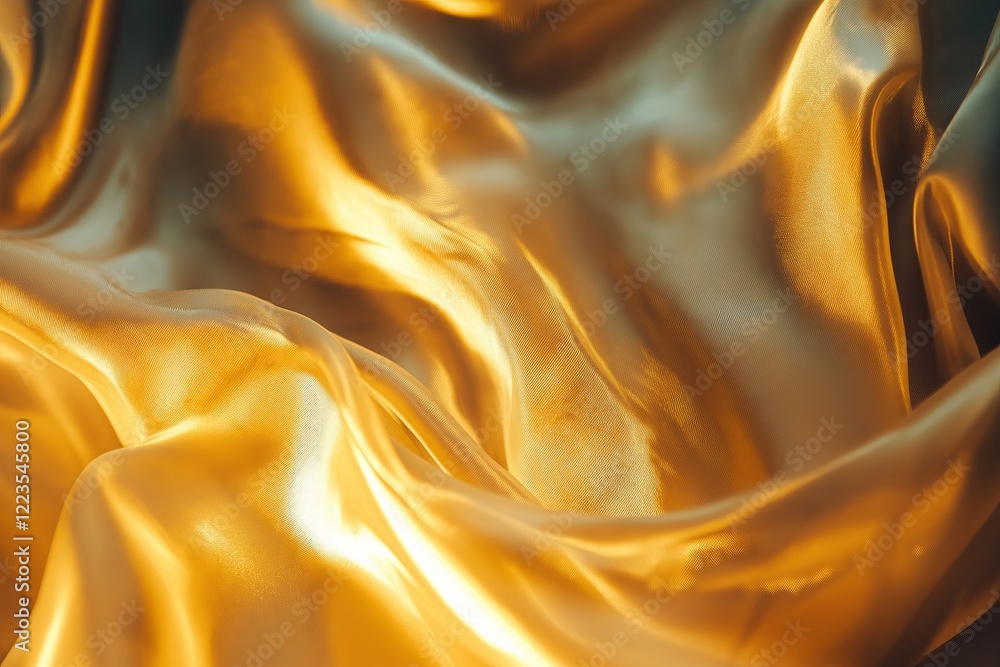 Poster a shimmering silk fabric with flowing folds and deep shadows