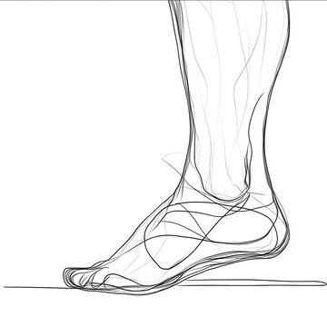 foot sketch, side view, line art clip art preview