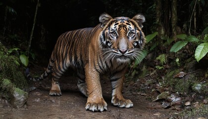 Obraz premium Majestic Sumatran Tiger in its Natural Habitat