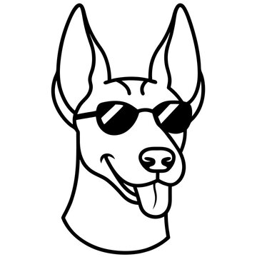 recommend clip art: Funny pharaoh hound dog head vector art