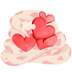 Snake Valentine of Love in the Year of the Snake