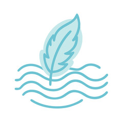 Fototapeta premium Floating feather on water with ripple effect