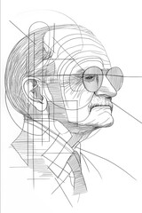 Portrait of Arthur C Clarke SciFi Universe Sketch Expressionism Pencil Sketching Paper WarmCool Alternation Passionate and Intense