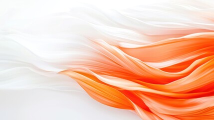 Abstract orange and white fabric waves, flowing design, background texture, for design projects