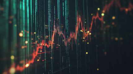 Abstract black background with Colorful charts and graphs with statistics to innovative analyze business potential and forecast future development of companies growth.