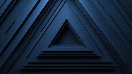 Fototapeta premium Abstract Dark Blue Triangular Layered Design