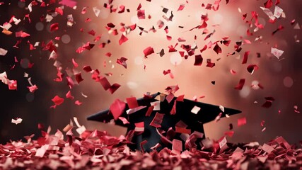 Graduation video: student cap, triumphant celebration, academic success, school year finale, diploma award, educational milestone, ceremony, academic honor, scholastic achievement, festive moment.