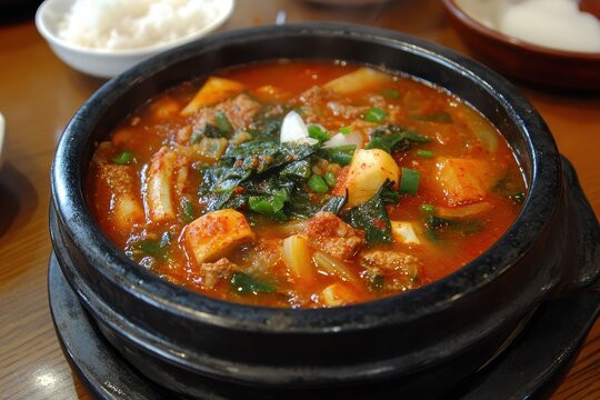 Galbitang also known as rib bone soup features Korean beef