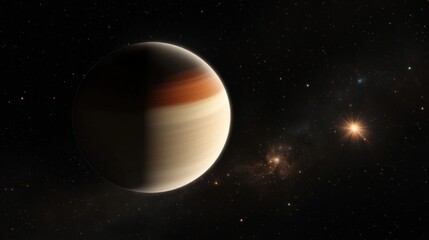 Exoplanet Orbiting Distant Star In Deep Space
