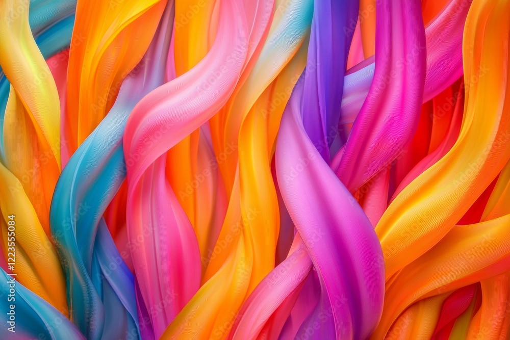 Poster intertwining flames in a spectrum of vibrant colors evoke a sense of movement and energy. this capti
