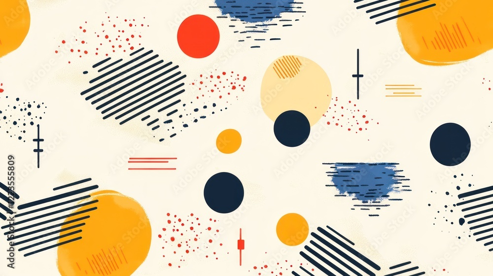 Poster Abstract Geometric Pattern With Circles And Lines
